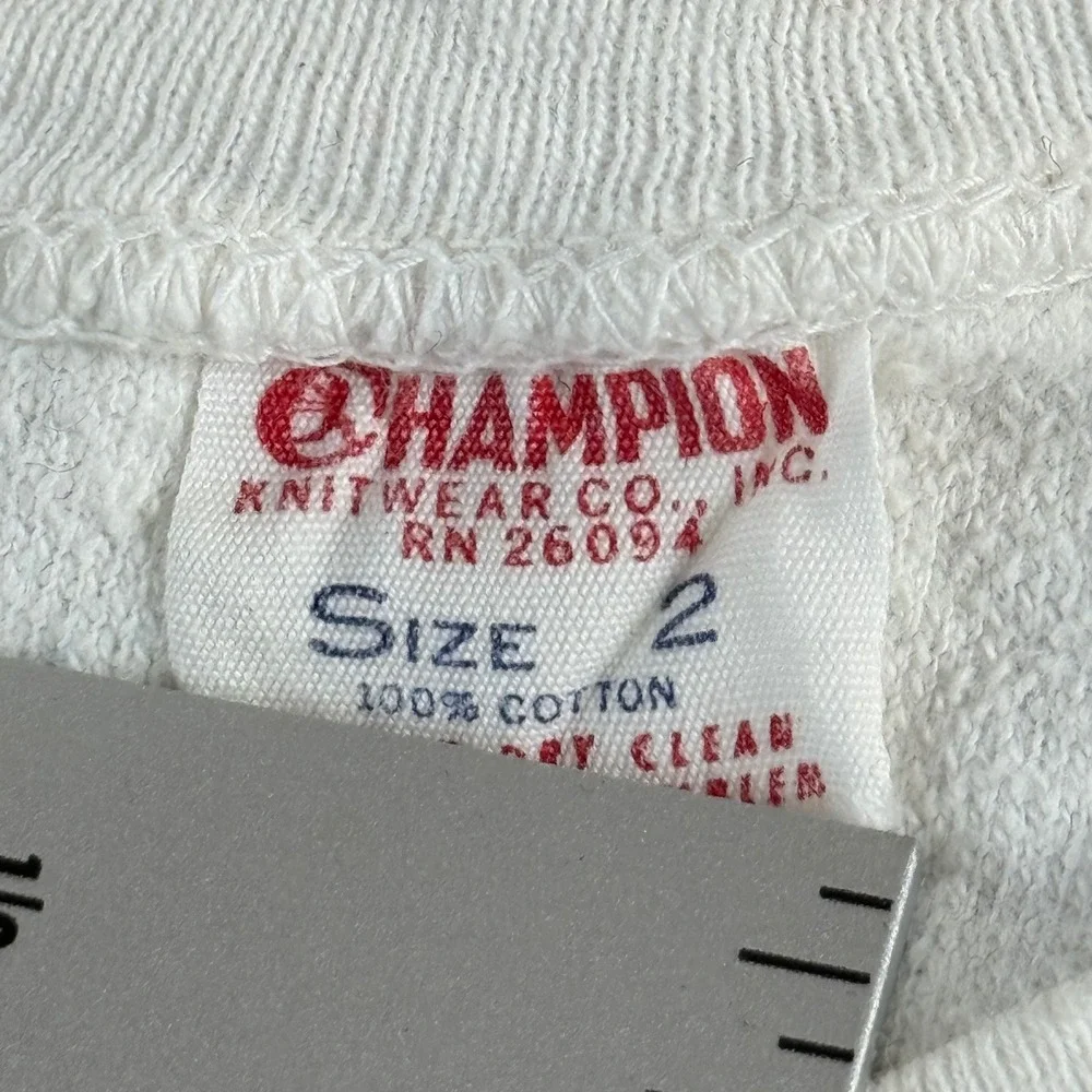 Vintage Champion Kids Kansas Jayhawks Terry Cloth Sweatshirt White Size 2 KU